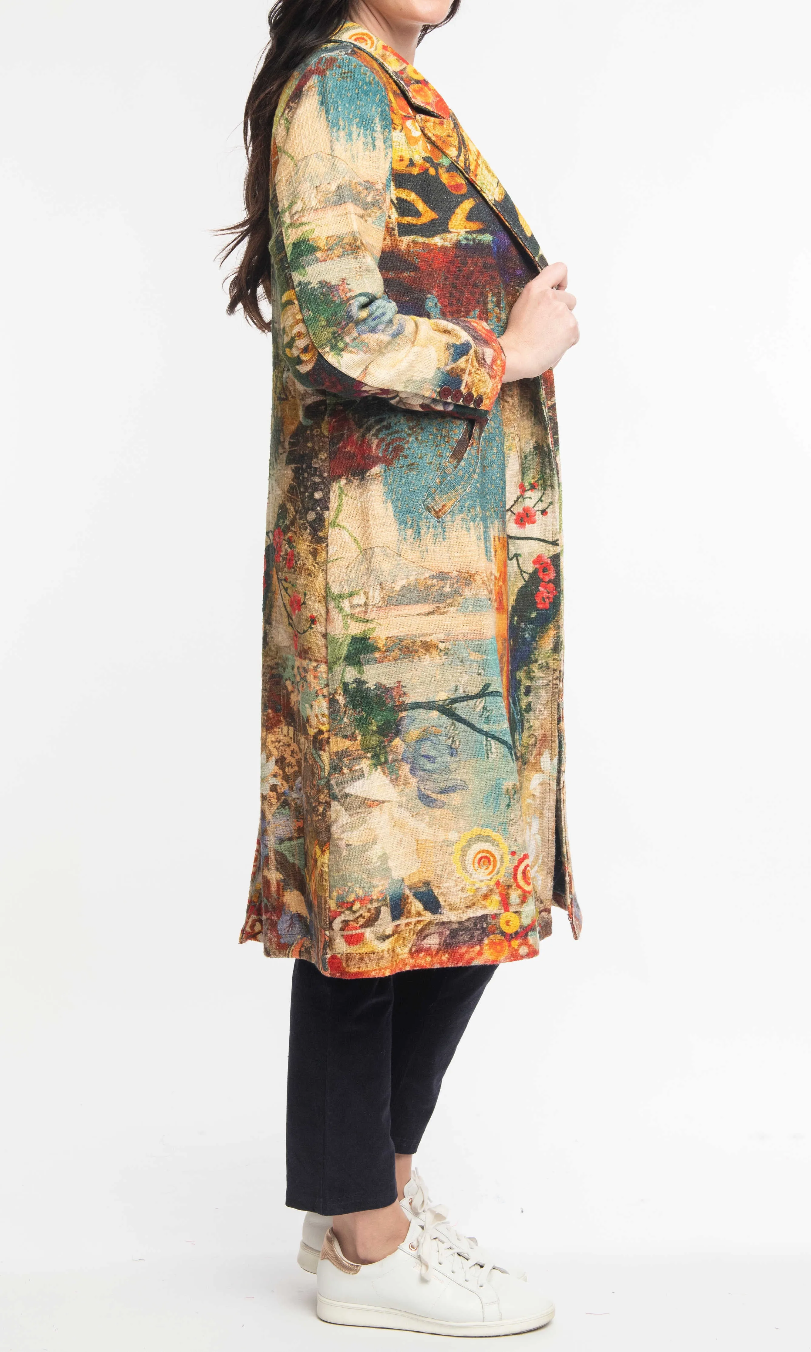 Long Lined Lapel Coat sold by Revolution Boutique product image thumbnail 3