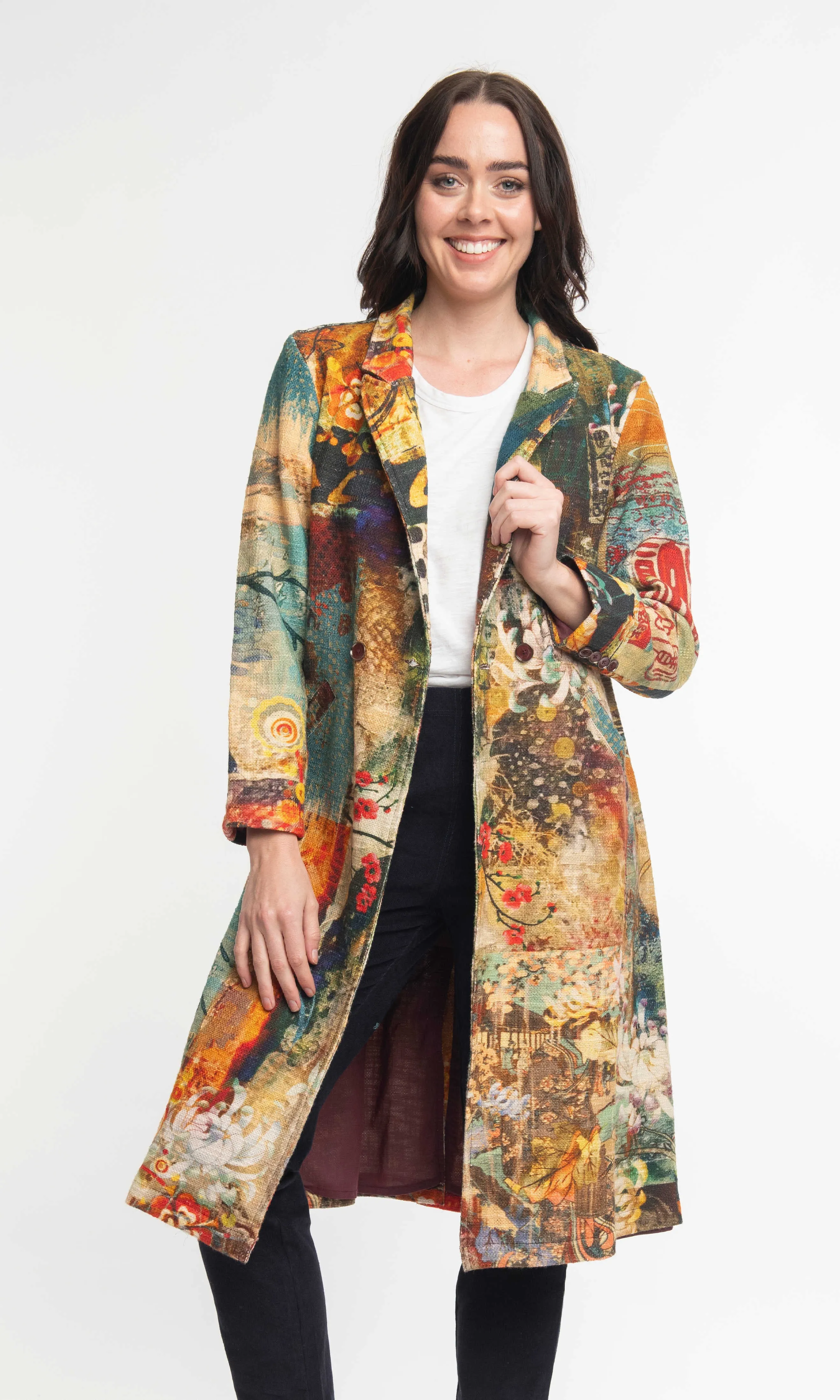 Long Lined Lapel Coat sold by Revolution Boutique