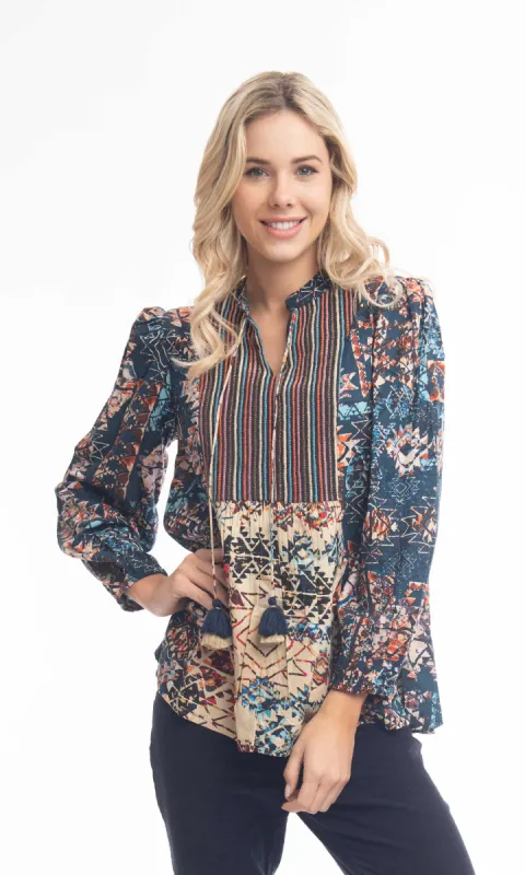 Boho Embroirder Detail  Blouse sold by Revolution Boutique