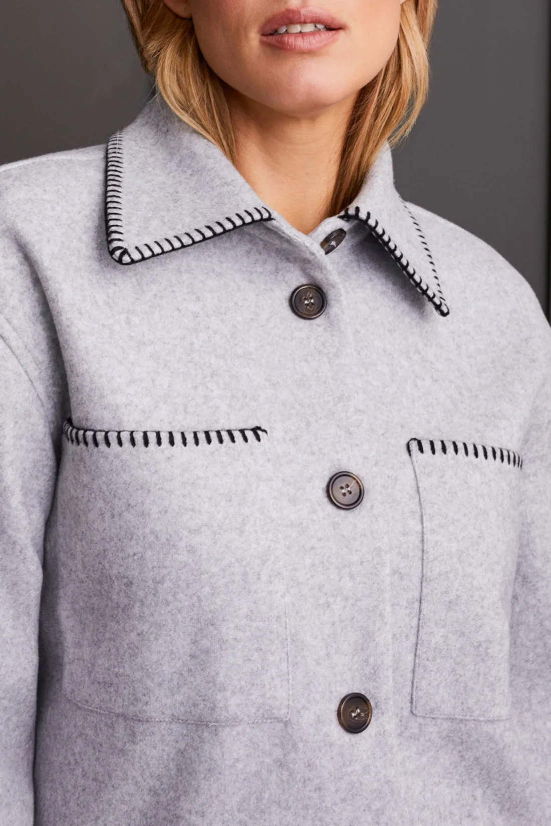 Blanket Stitch Button Up Coat sold by Revolution Boutique product image thumbnail 3