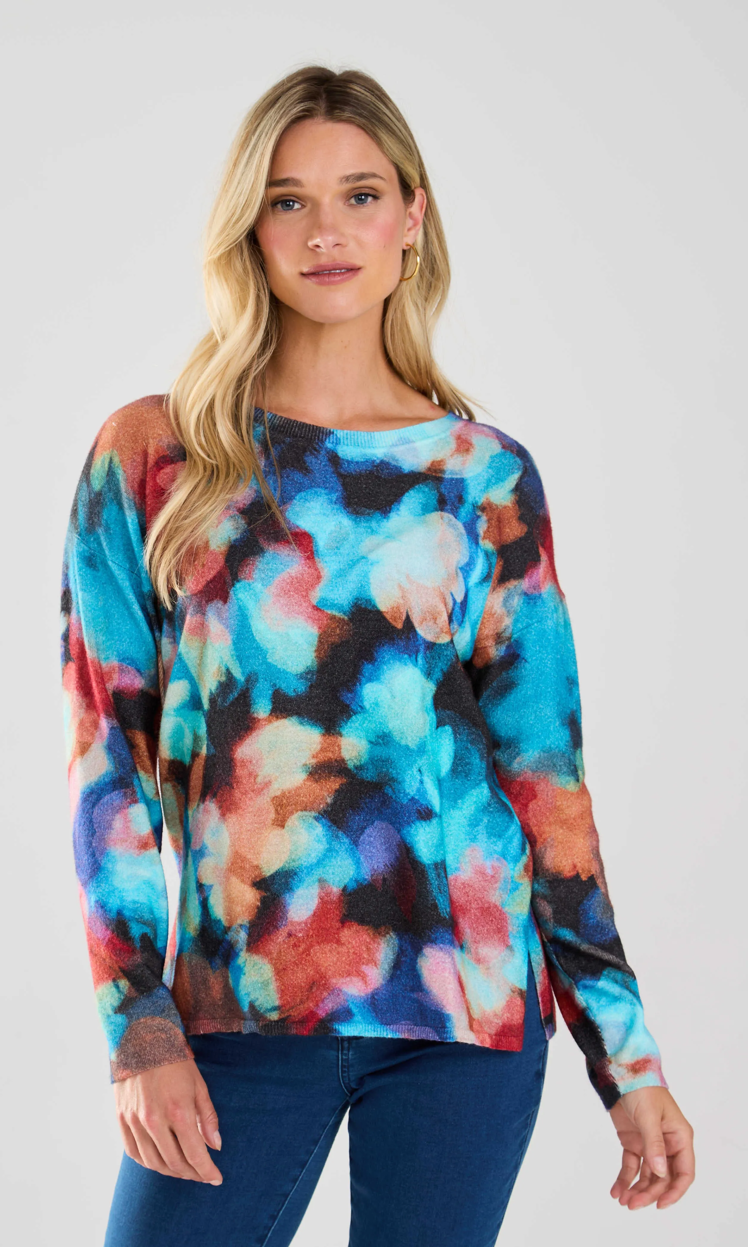 Printed Noatneck Knit Top sold by Revolution Boutique