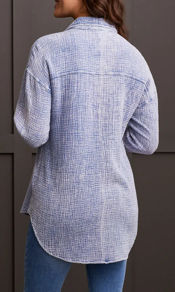 Cotton Gauze Button Down Shirt sold by Revolution Boutique product image thumbnail 3