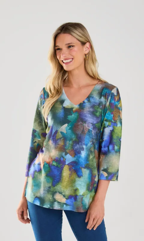 V Neck Watercolor Top sold by Revolution