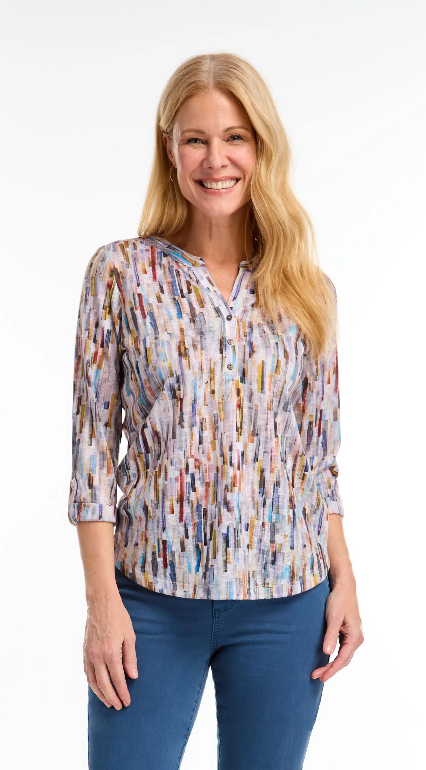 Abstract Henley Top sold by Revolution Boutique