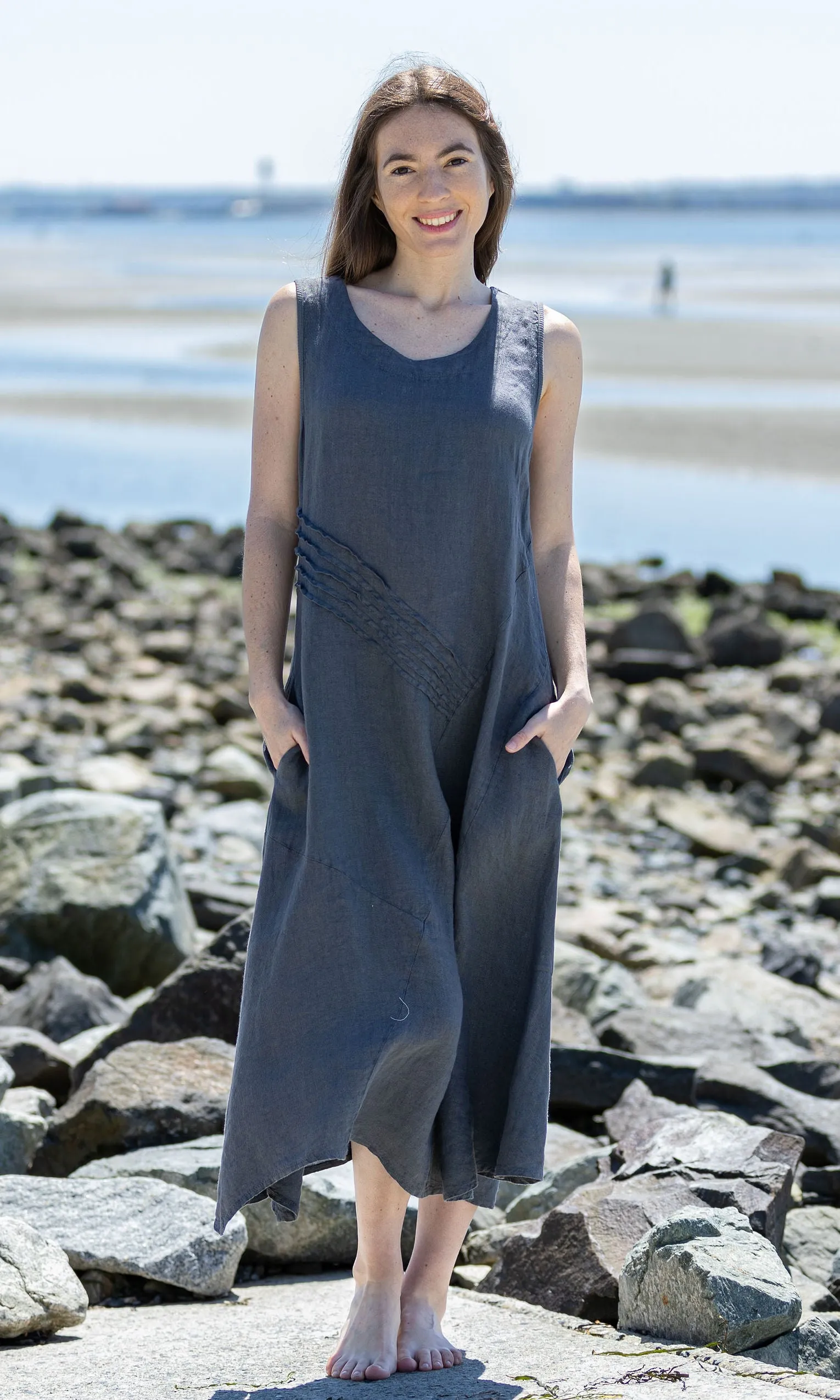Linen Flare Maxi Dress sold by Revolution Boutique