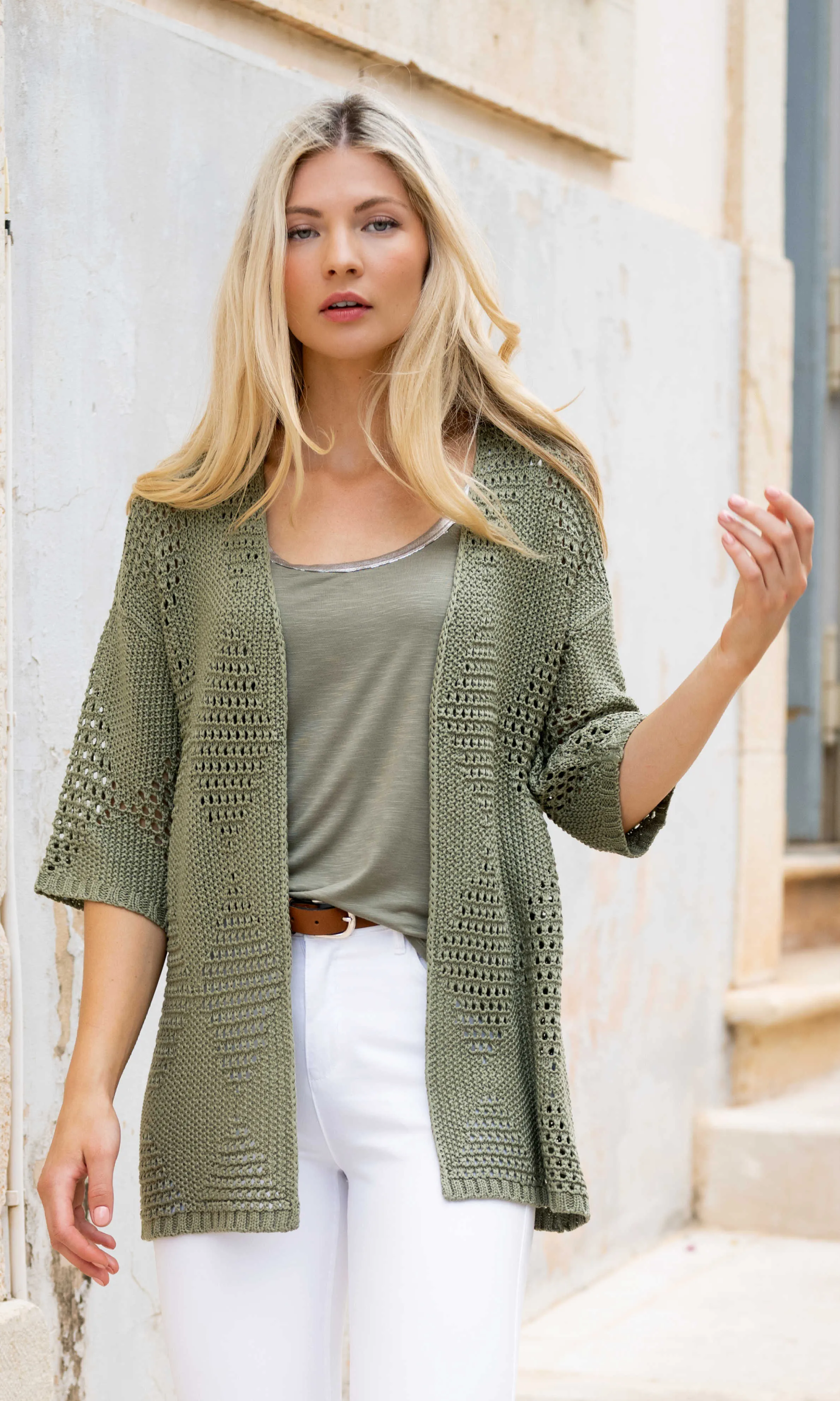 Elbow Sleeve Crochet Cardigan sold by Revolution