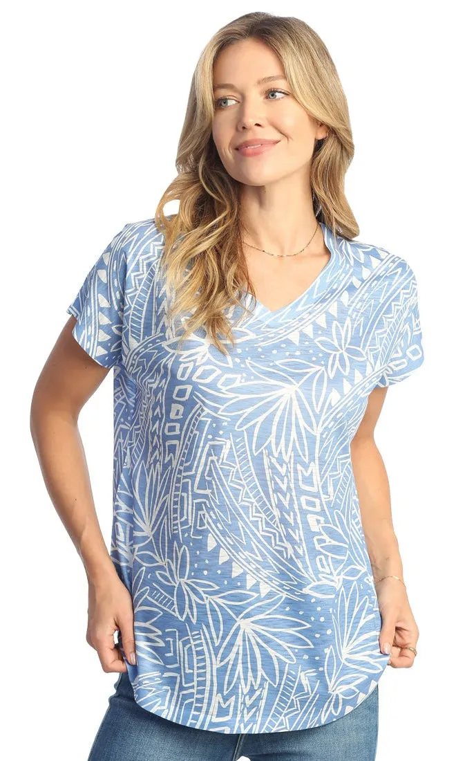 Slub V Neck Top sold by Revolution