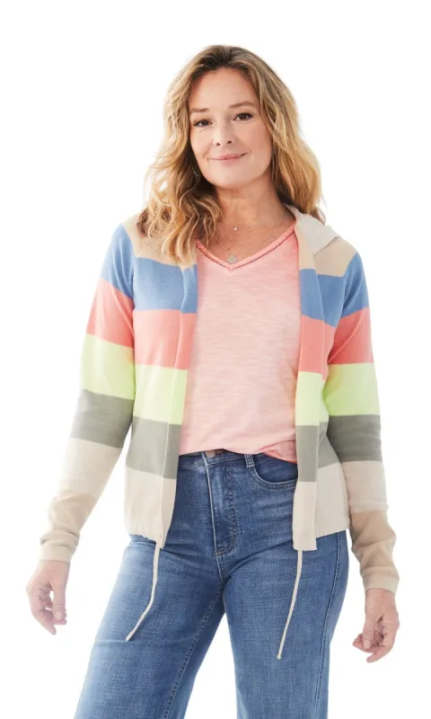 Stripe Hooded Cardigan sold by Revolution Boutique