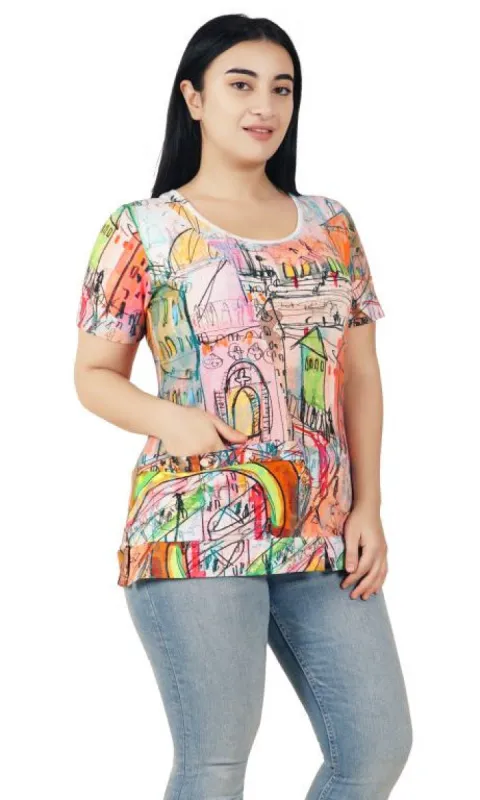 Cotton Scoop Neck Top made by Revolution Boutique