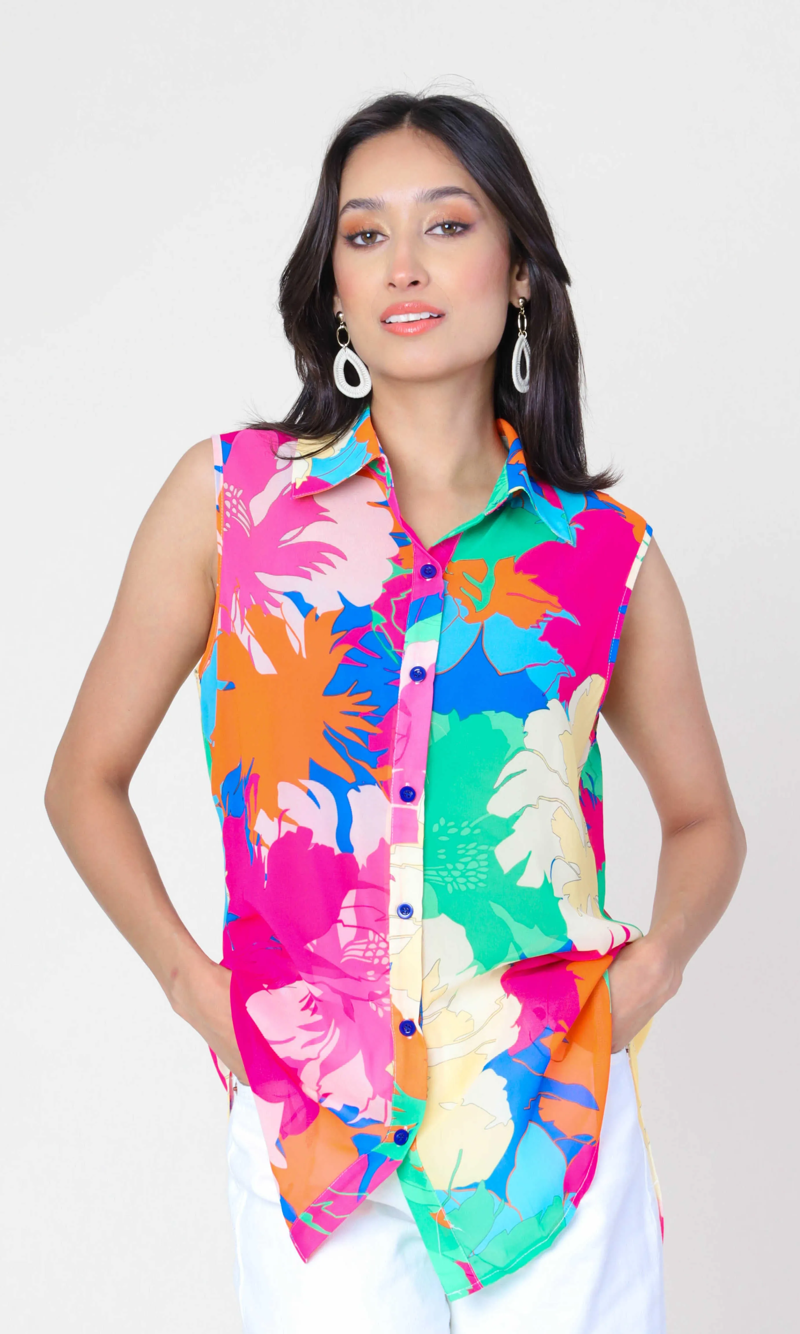 Sleeveless Floral Top sold by Revolution