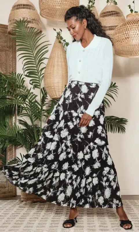 Lined Pleated Maxi Skirt sold by Revolution Boutique