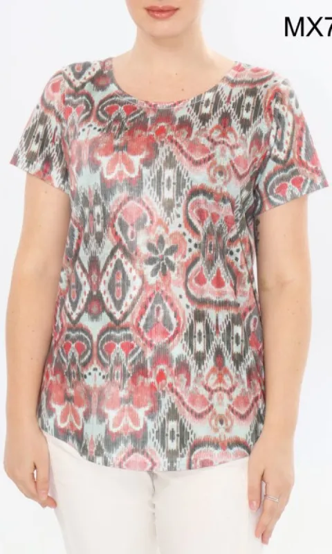 Printed Boatneck Slub Tee sold by Revolution