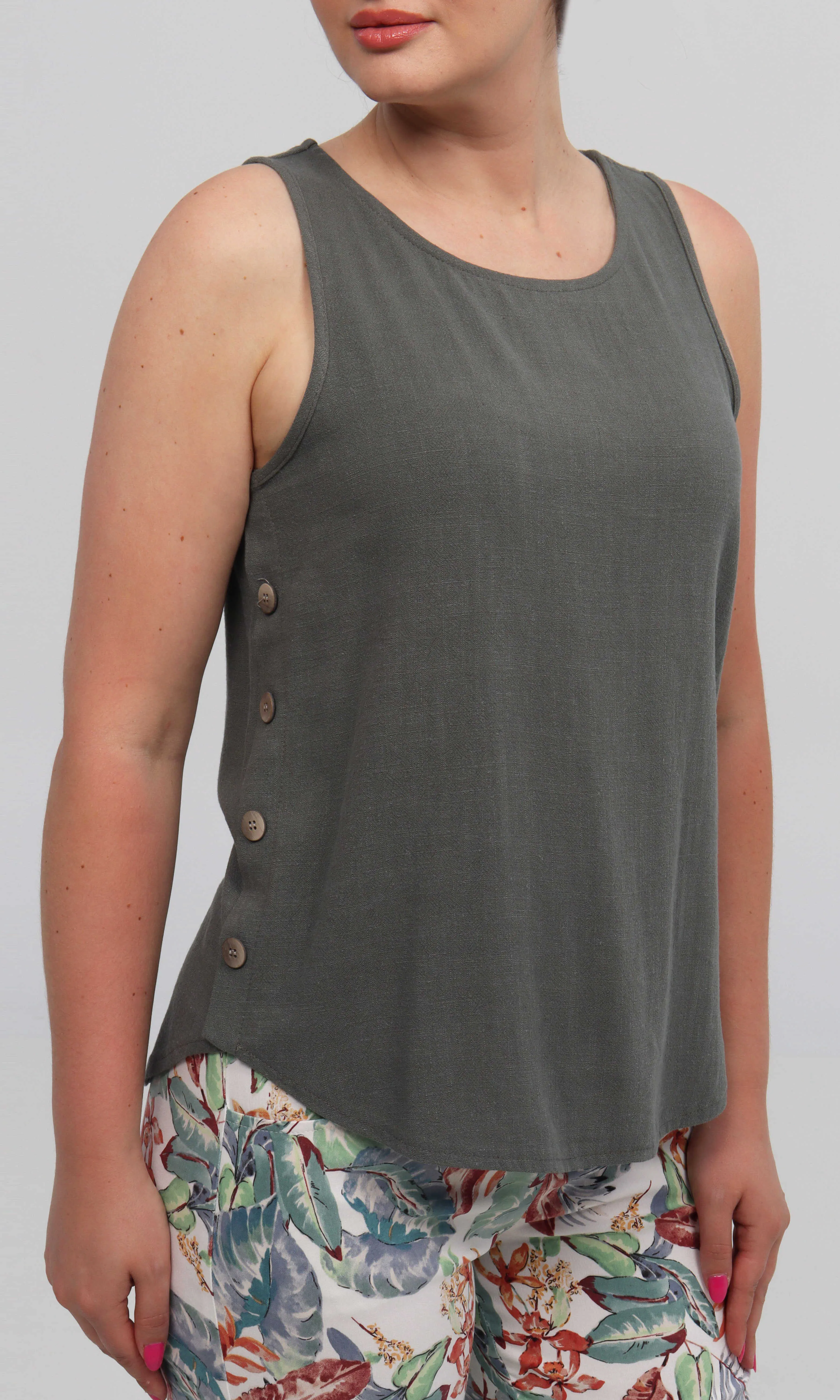 Button Detail Tank sold by Revolution