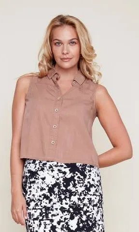 Tencel Collared Raw Hem Tank sold by Revolution product image thumbnail 2