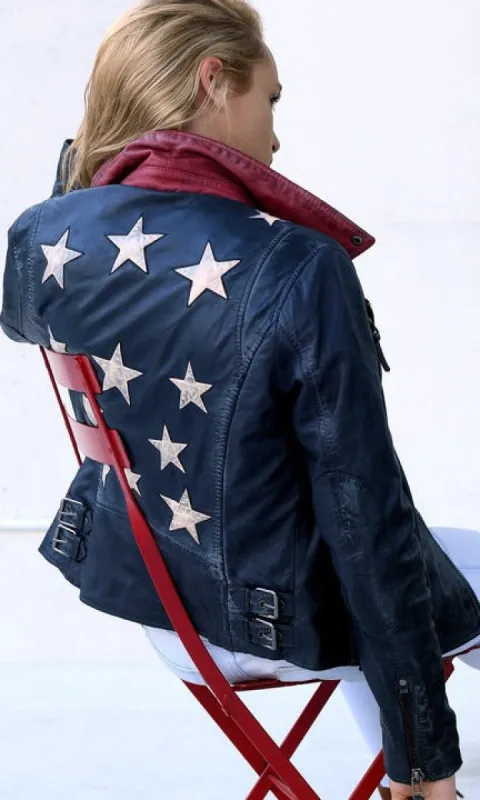 Star Detail Leather Jacket sold by Revolution