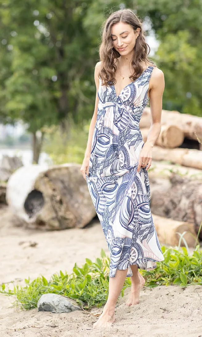 Abstract Sleeveless Maxi Dress sold by Revolution