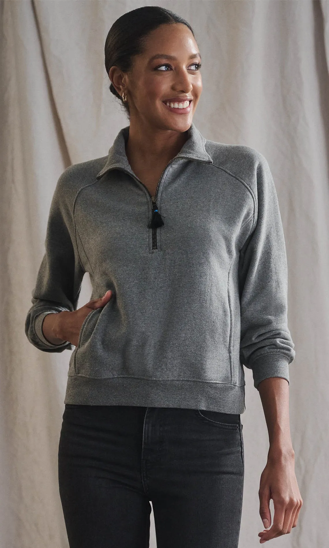 Cotton Pullover Zip Jacket sold by Revolution Boutique