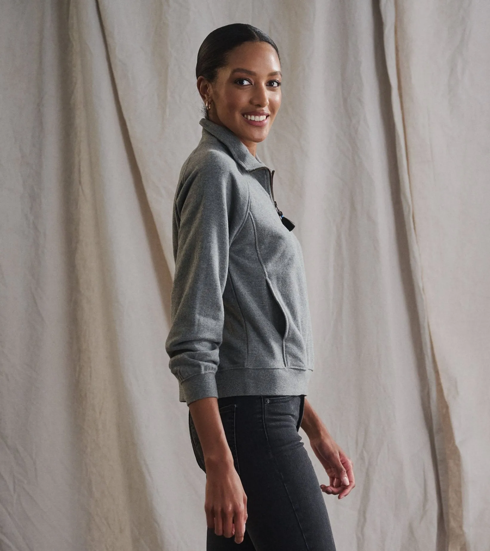 Cotton Pullover Zip Jacket sold by Revolution Boutique product image thumbnail 4