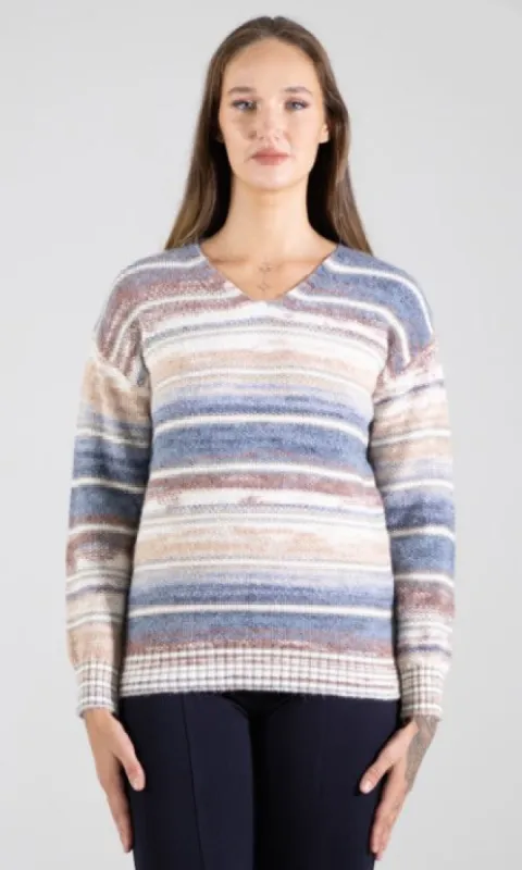 V Neck Ribbed Trim Sweater sold by Revolution Boutique