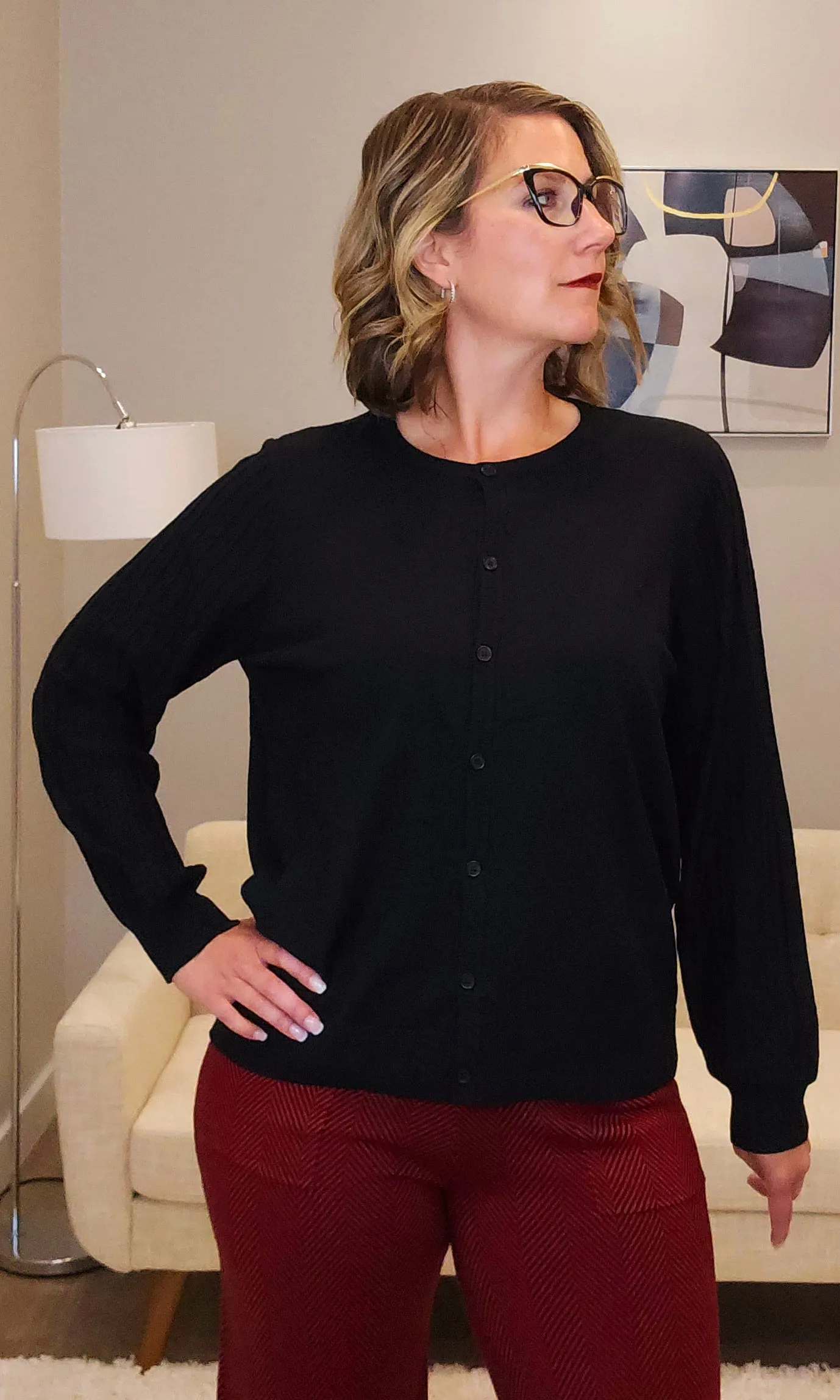 Textured Sleeve Button Cardi sold by Revolution Boutique