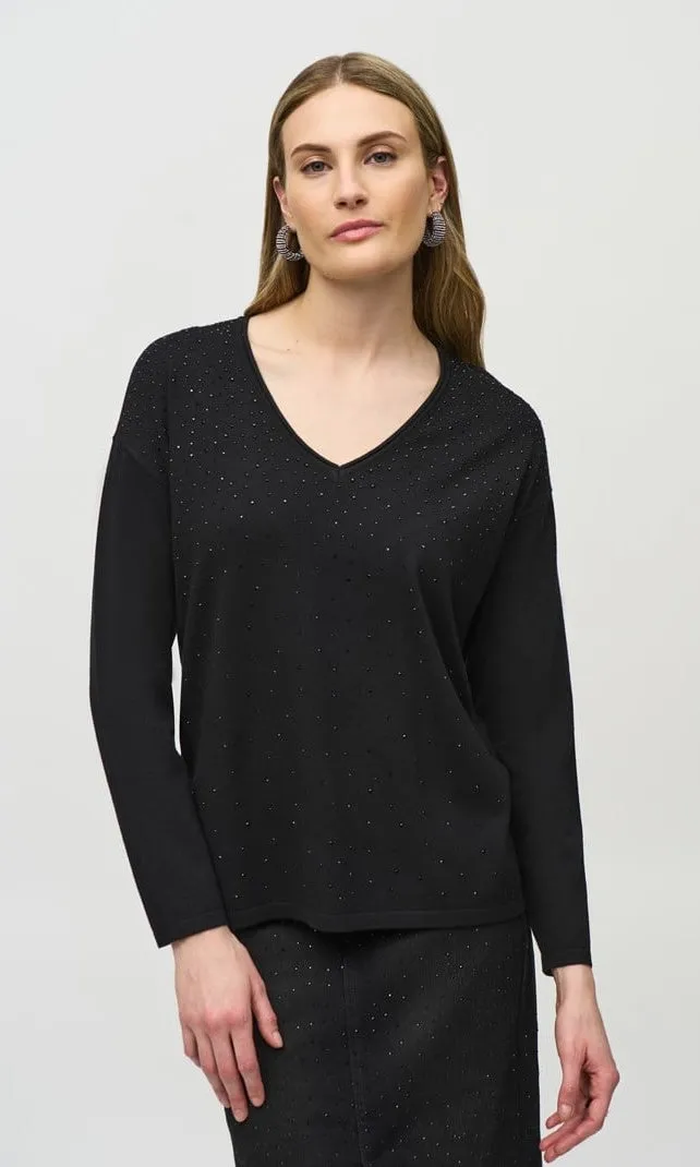 Ribkoff Sequin V Neck Top sold by Revolution Boutique