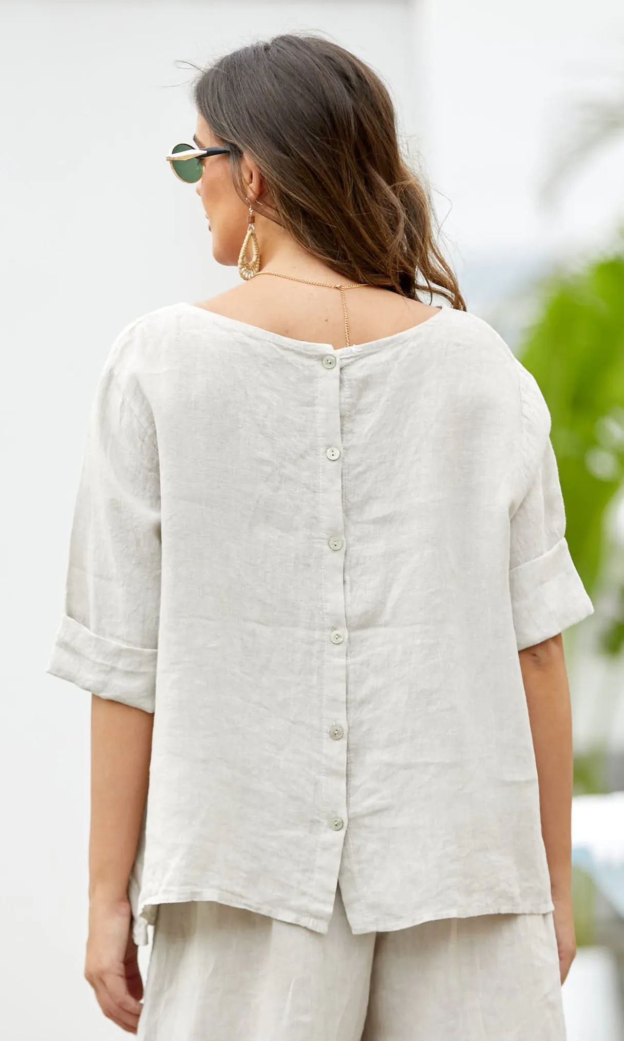 Linen Button Back Top sold by Revolution Boutique product image thumbnail 3