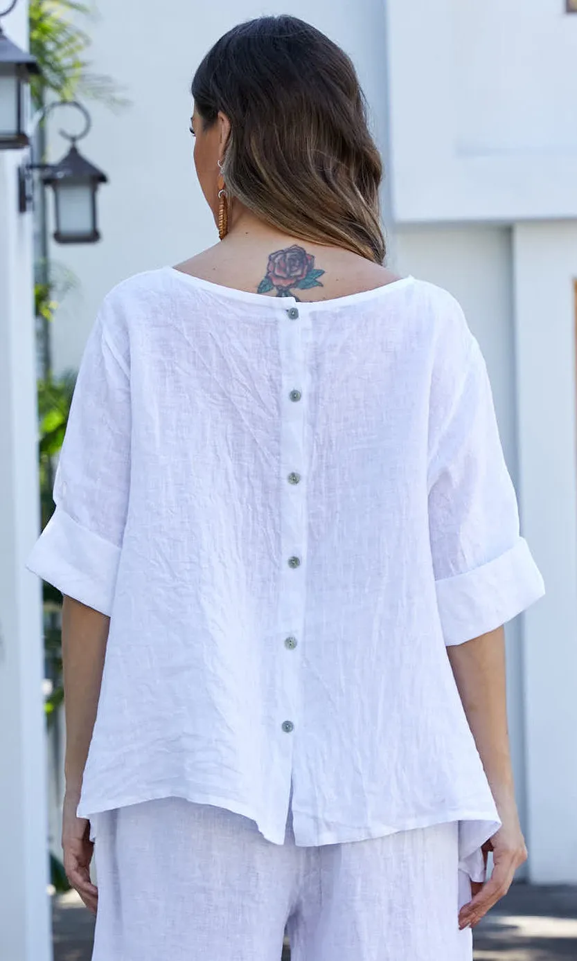 Linen Button Back Top sold by Revolution Boutique product image thumbnail 4