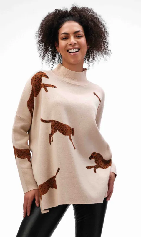 Mock-Neck Cheetah Sweater sold by Revolution Boutique