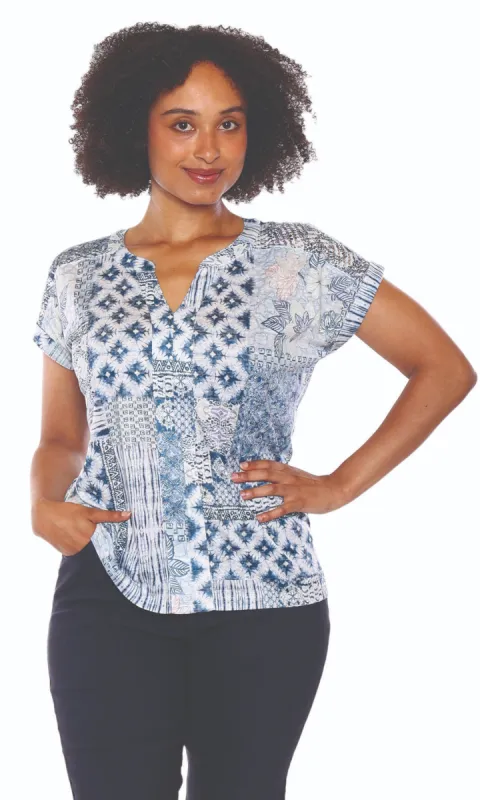 Notch Collar Lace Deatil Top sold by Revolution Boutique