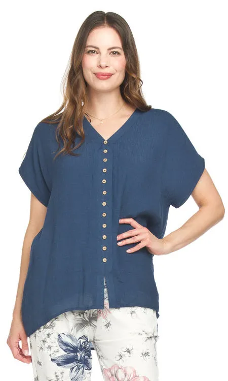 Button Front Detail Hi Low Top sold by Revolution Boutique