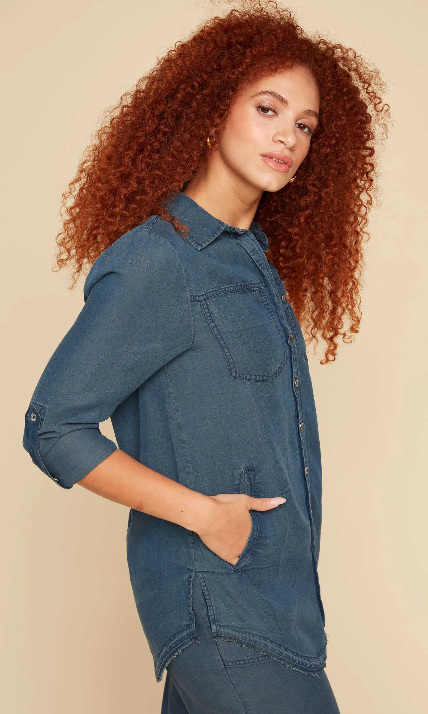 Collared Front Button Down Top sold by Revolution Boutique product image thumbnail 3