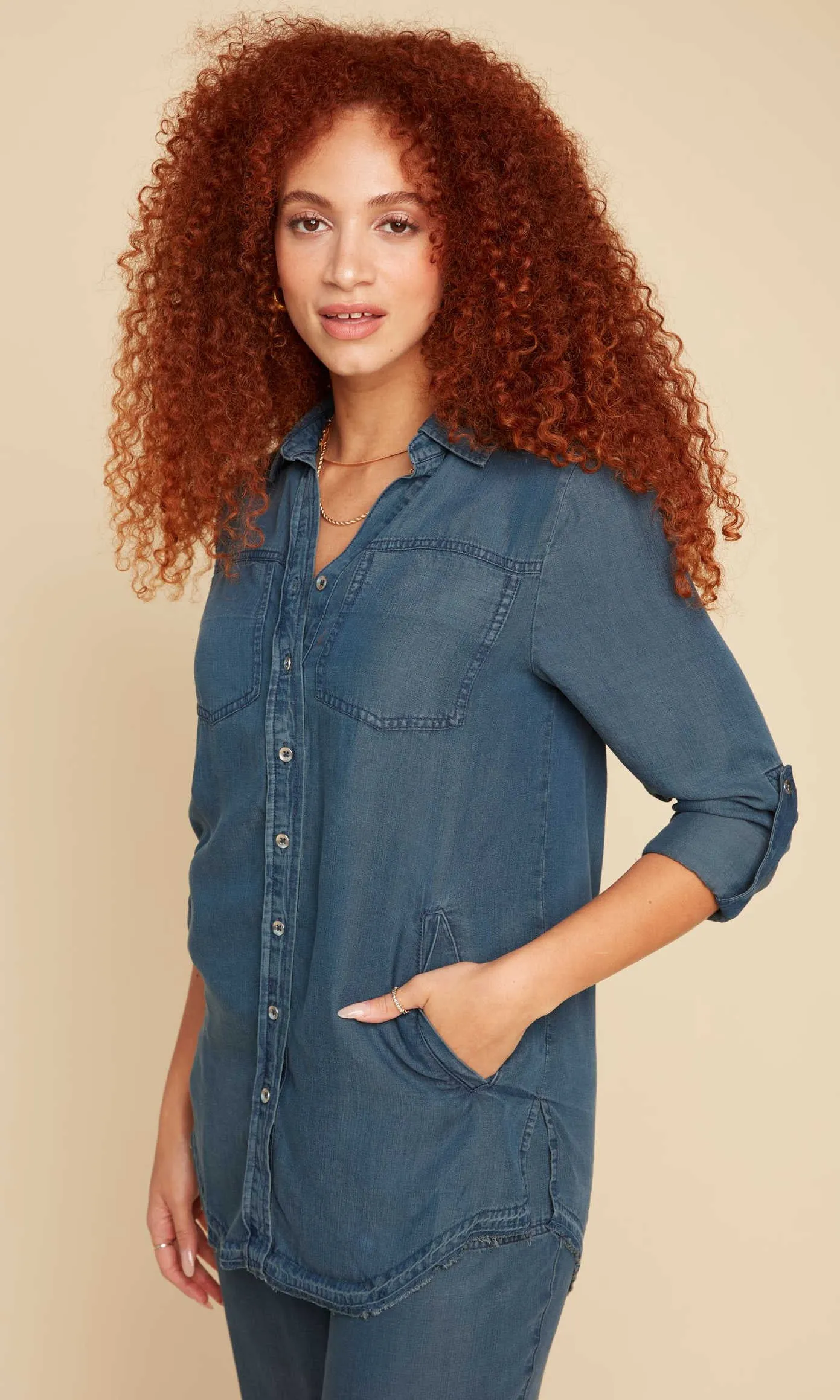 Collared Front Button Down Top sold by Revolution Boutique