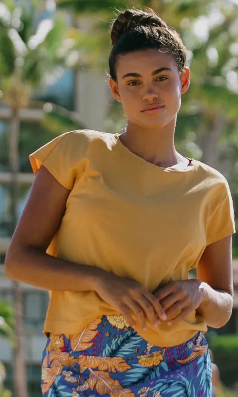 Cotton Cap Sleeve Crewneck Top sold by Revolution Boutique