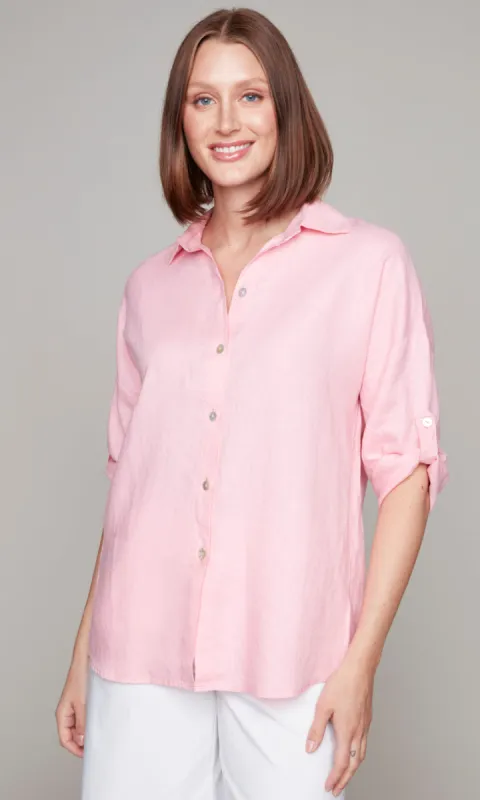 Button Down 3/4 Sleeve Top sold by Revolution Boutique