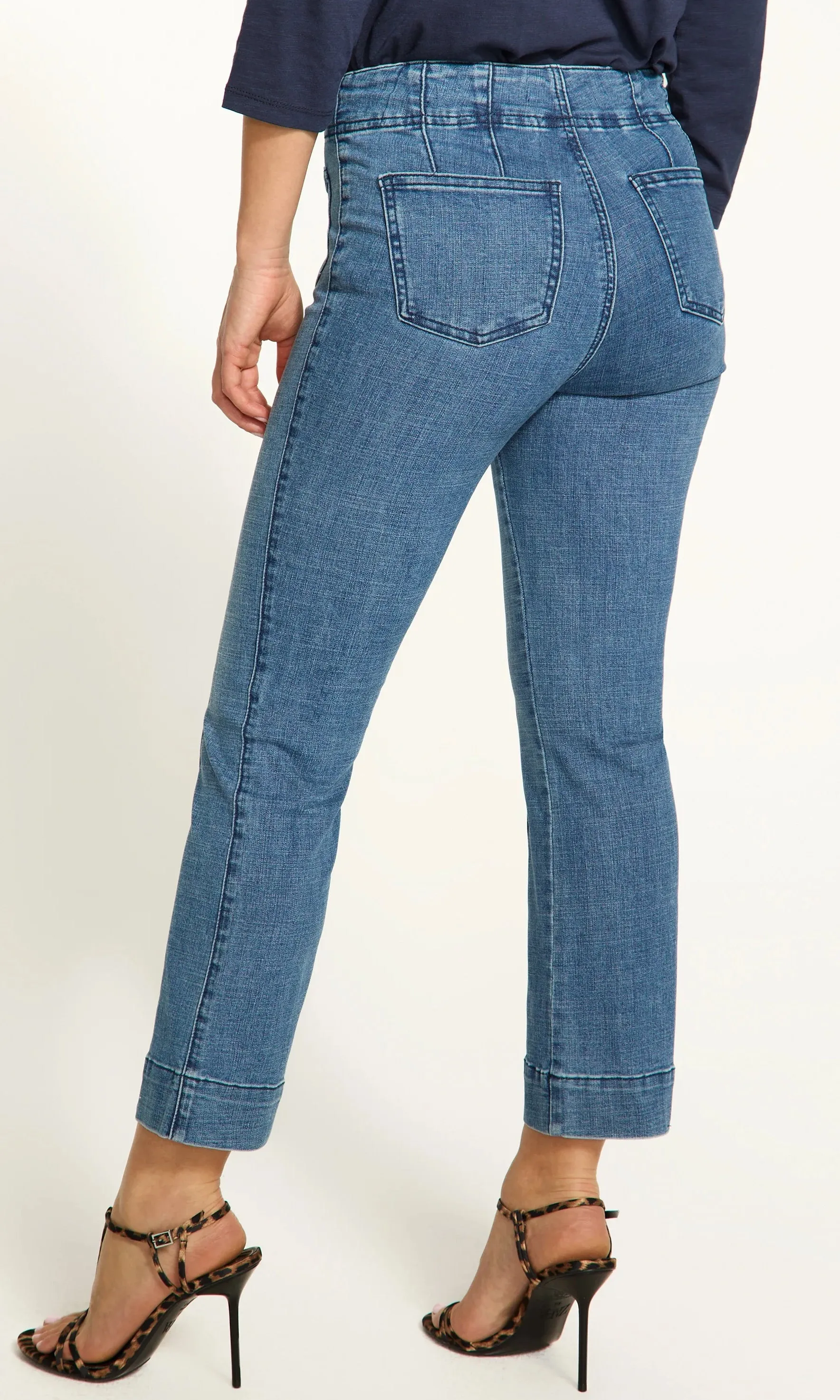 Midrise Wide Leg Raw Hem Denim sold by Revolution Boutique product image thumbnail 2