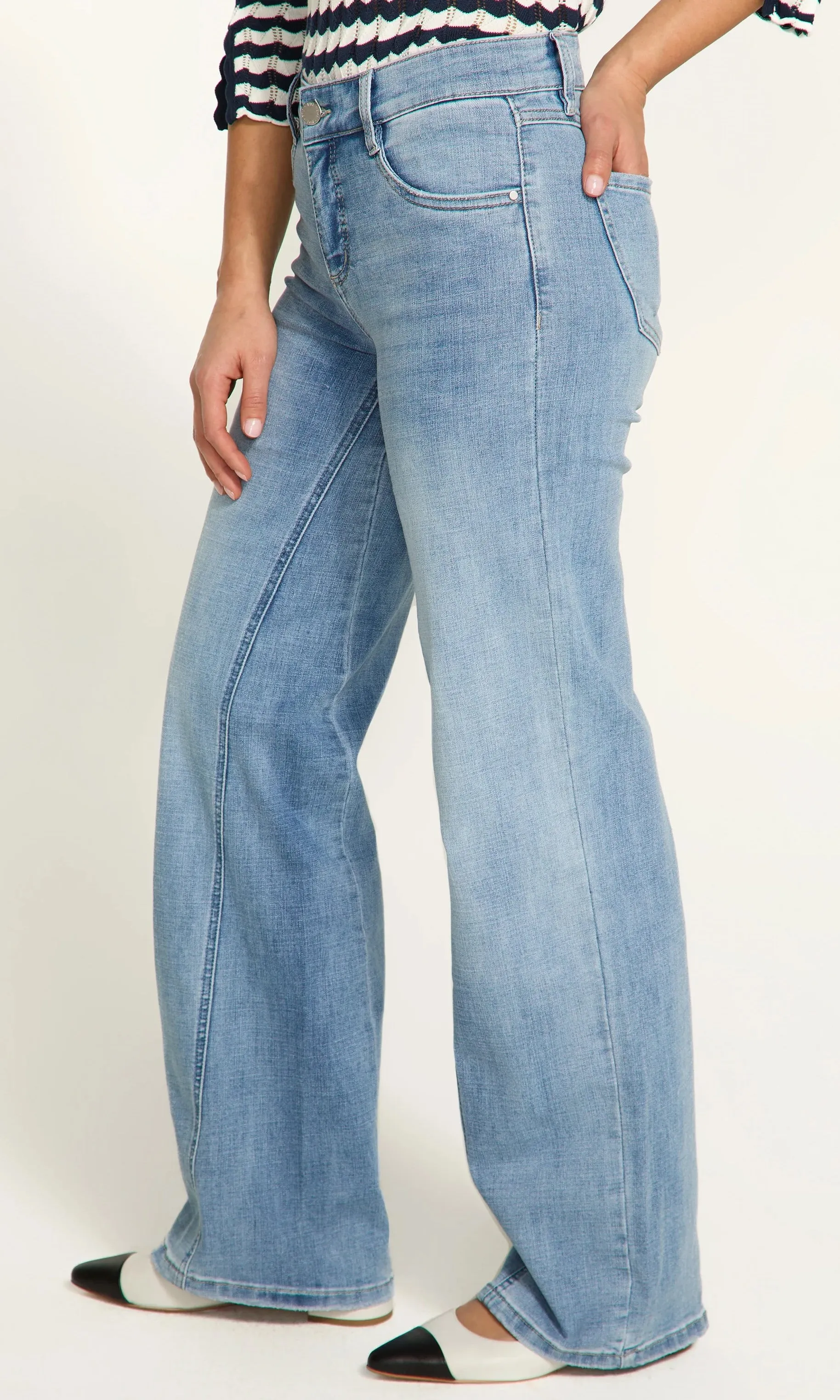 Wide Leg Tie Detail Denim sold by Revolution Boutique product image thumbnail 3