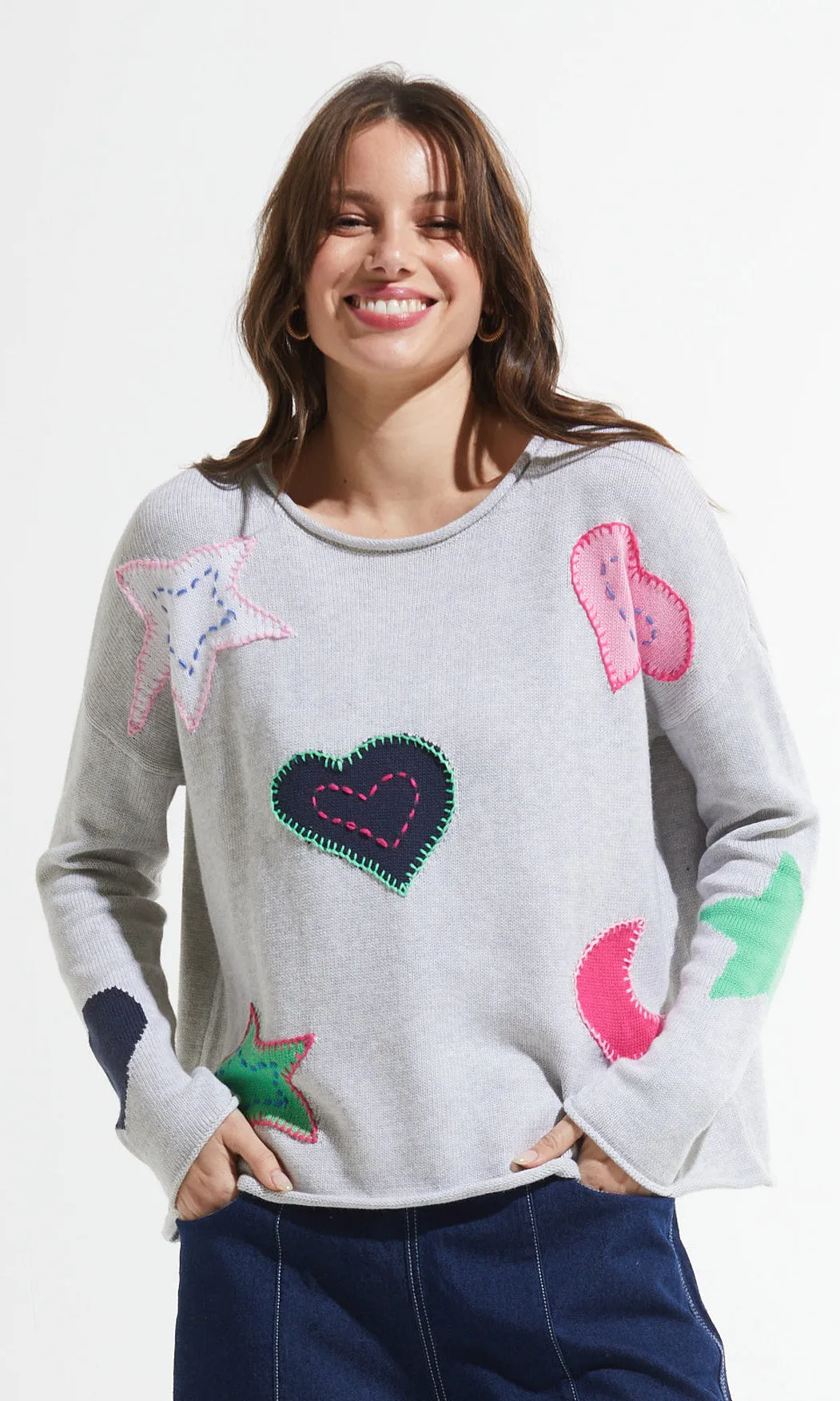 Cotton Rolled Hem Sweater sold by Revolution Boutique