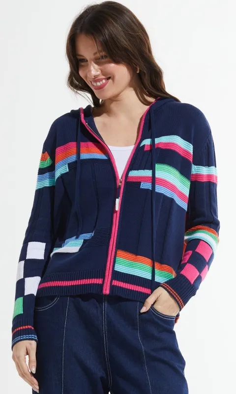 Cotton Zip Up Hooded Sweater sold by Revolution Boutique