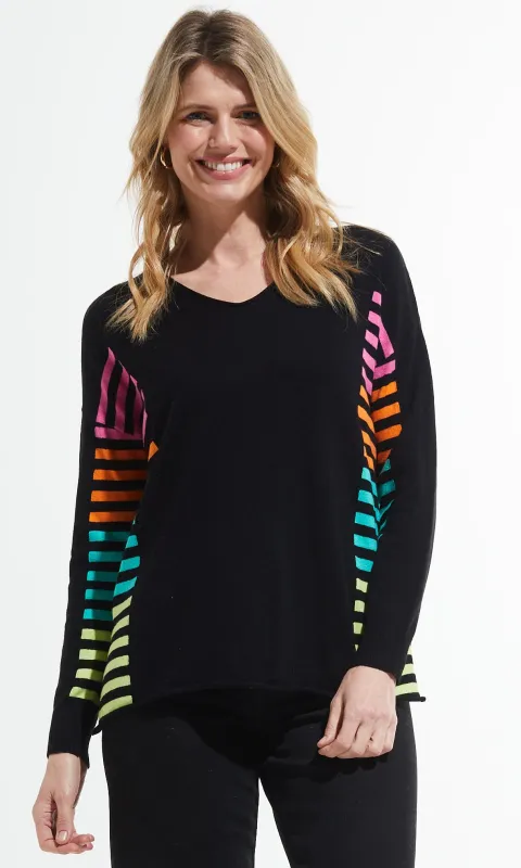 Cotton Blend Side Stripe Sweater sold by Revolution Boutique