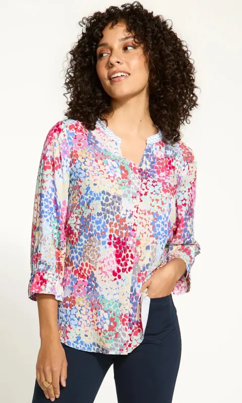 Notch Button Down Hi-Lo Top sold by Revolution Boutique