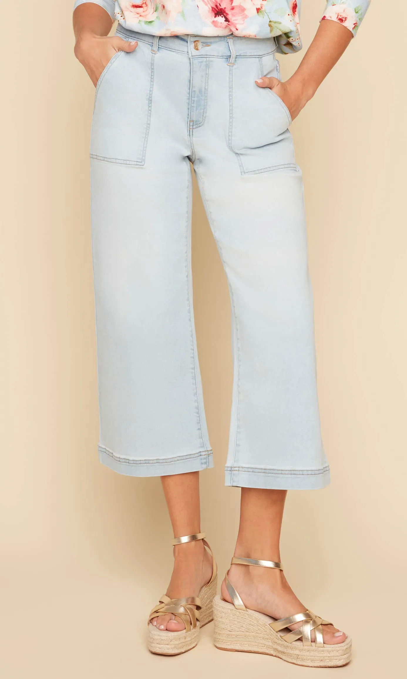 Hi Rise Wide Cropped Leg Denim sold by Revolution Boutique