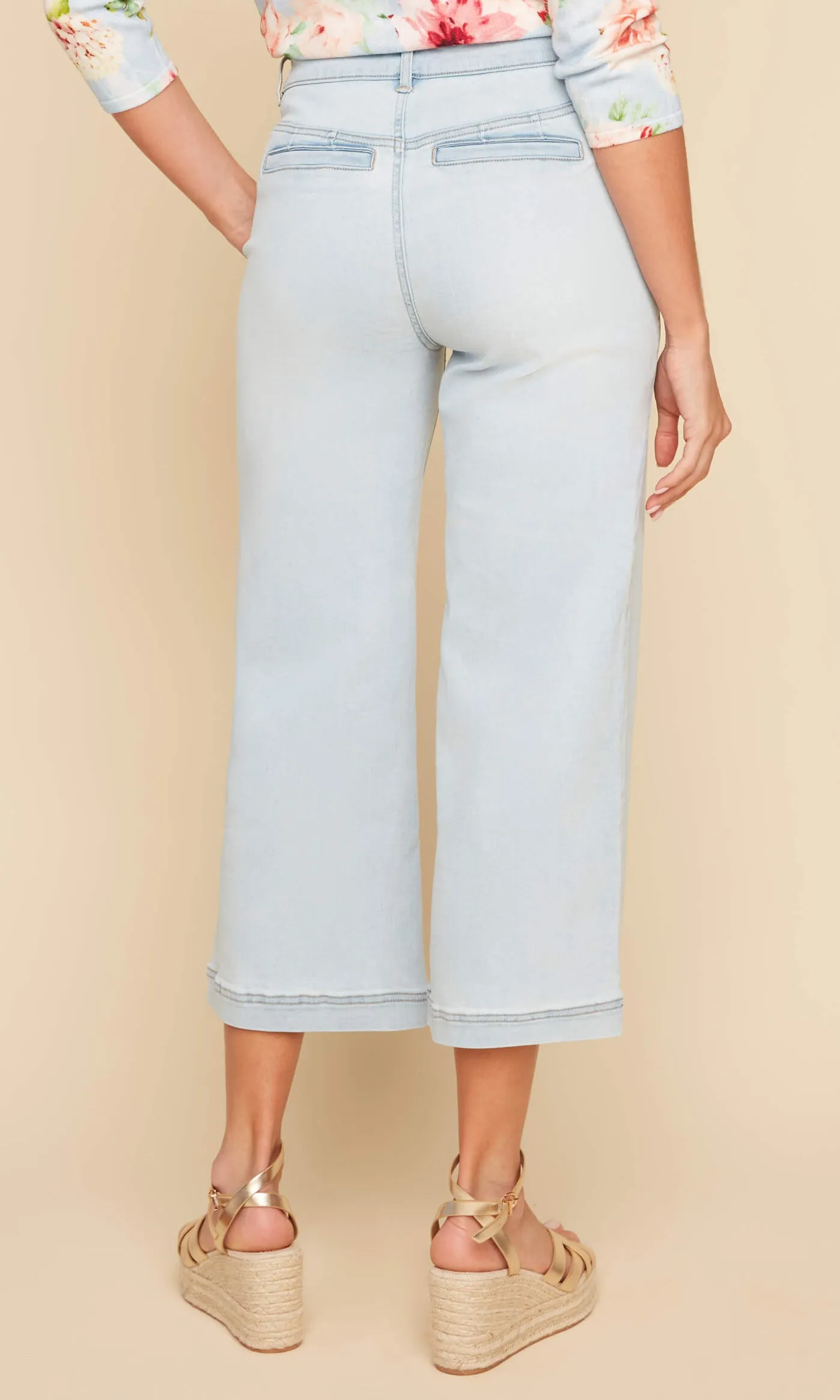 Hi Rise Wide Cropped Leg Denim sold by Revolution Boutique product image thumbnail 2