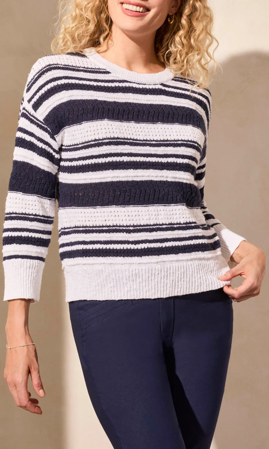 Cotton 3/4 Sleeve Scoop Neck Sweater sold by Revolution Boutique product image thumbnail 3