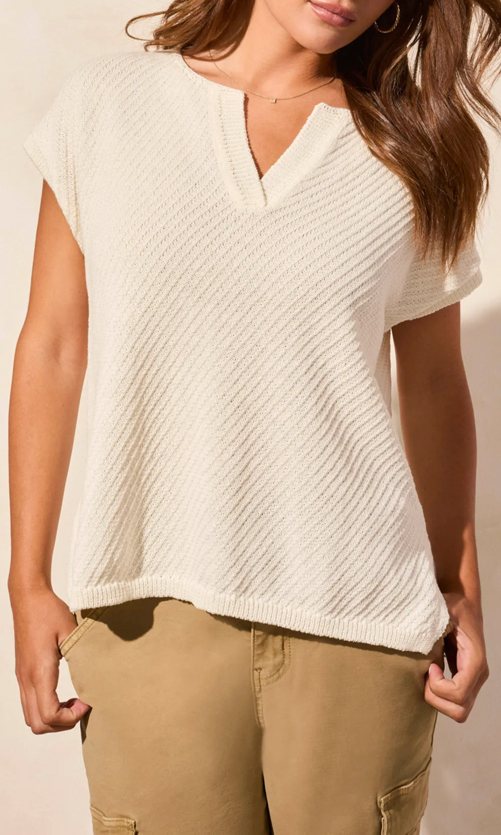 Vneck Cuff Shoulder Sweater sold by Revolution Boutique product image thumbnail 2