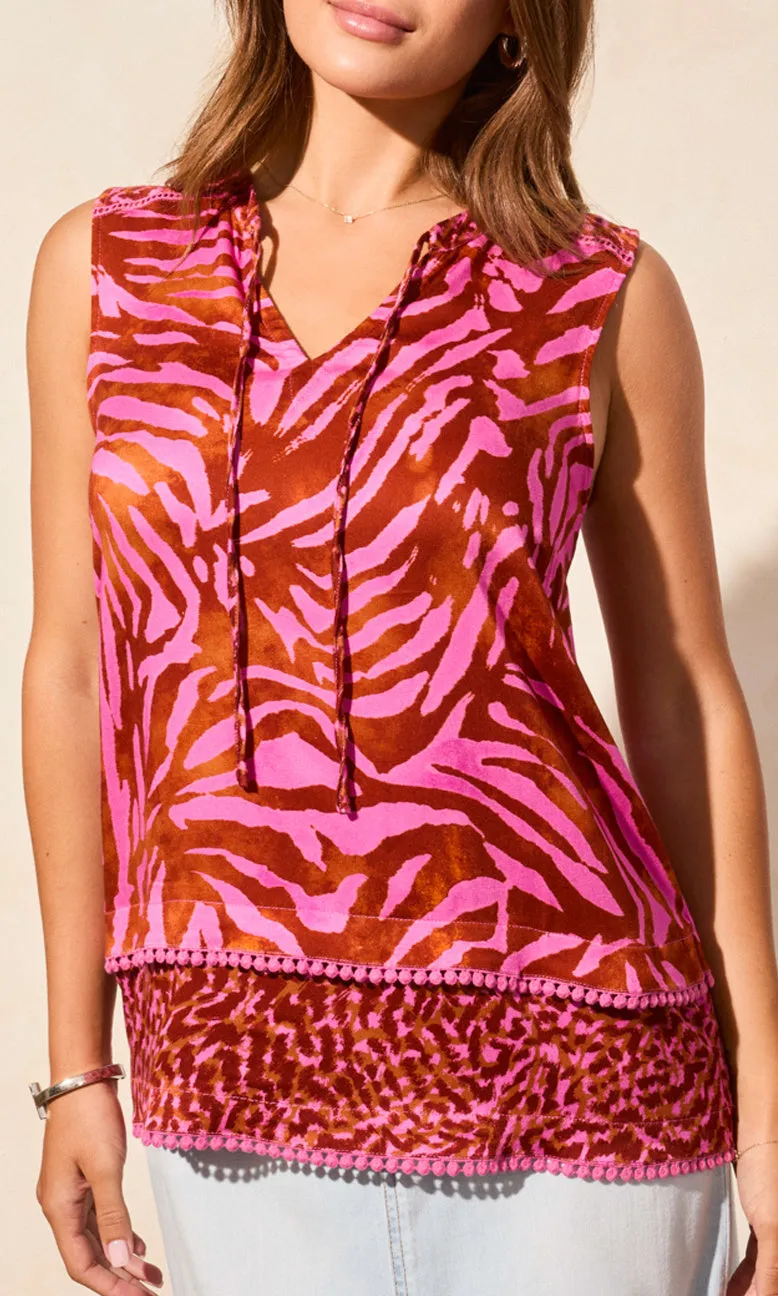 Sleeveless Vneck Tie Top sold by Revolution Boutique