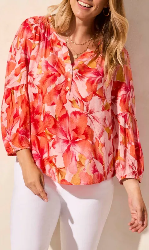 3/4Sleeveless Smocked Yoke Top sold by Revolution Boutique