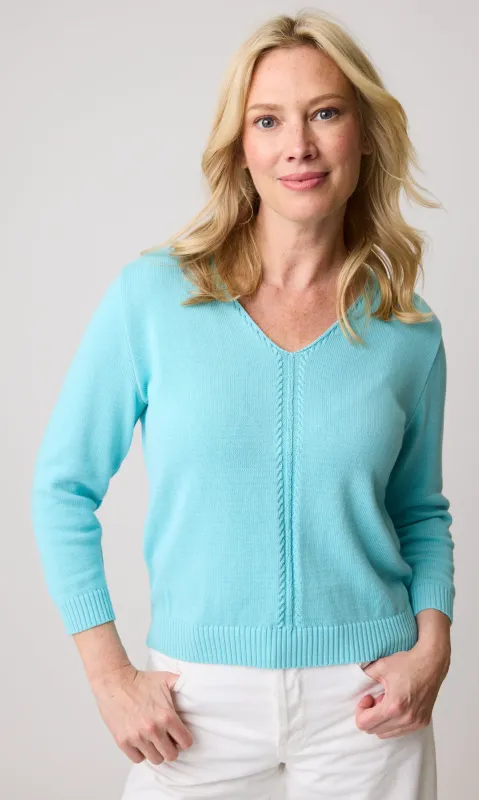 Cotton V-neck Knit Sweater sold by Revolution Boutique