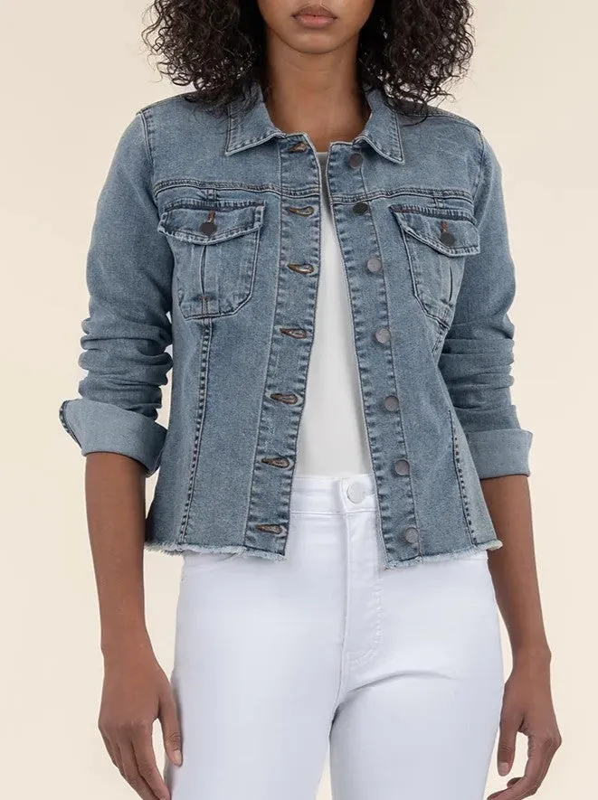Cotton Frayed Hem Denim Jacket sold by Revolution Boutique