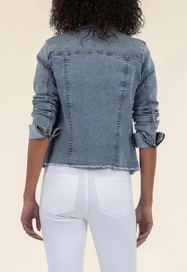 Cotton Frayed Hem Denim Jacket sold by Revolution Boutique product image thumbnail 2