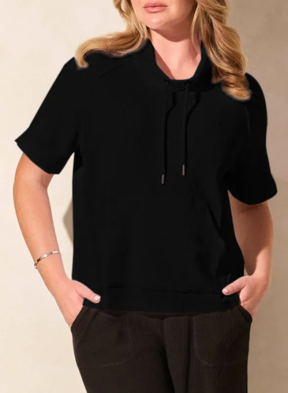 Funnel Neck Drawcord Kangaroo Pocket Sweater sold by Revolution Boutique